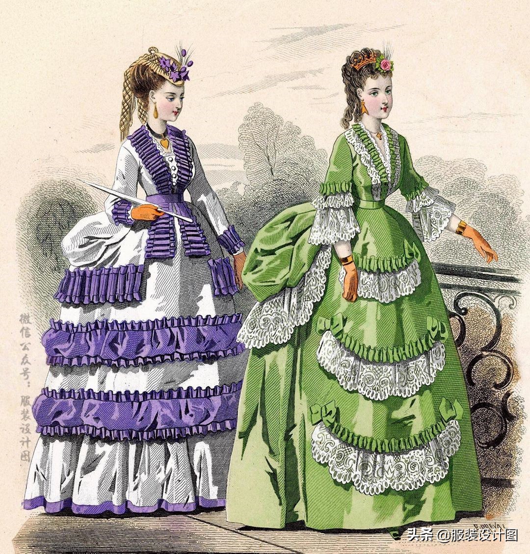 洛可可风格服装设计,服装设计巴洛克宫廷风图