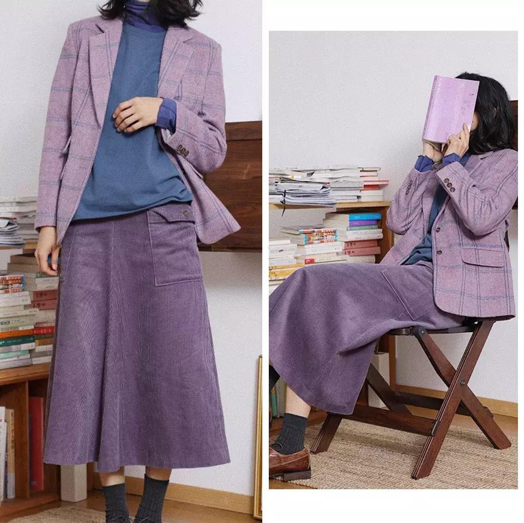 气质冬款裙子穿搭高级感,少女感十足的温柔风穿搭绿色毛衣