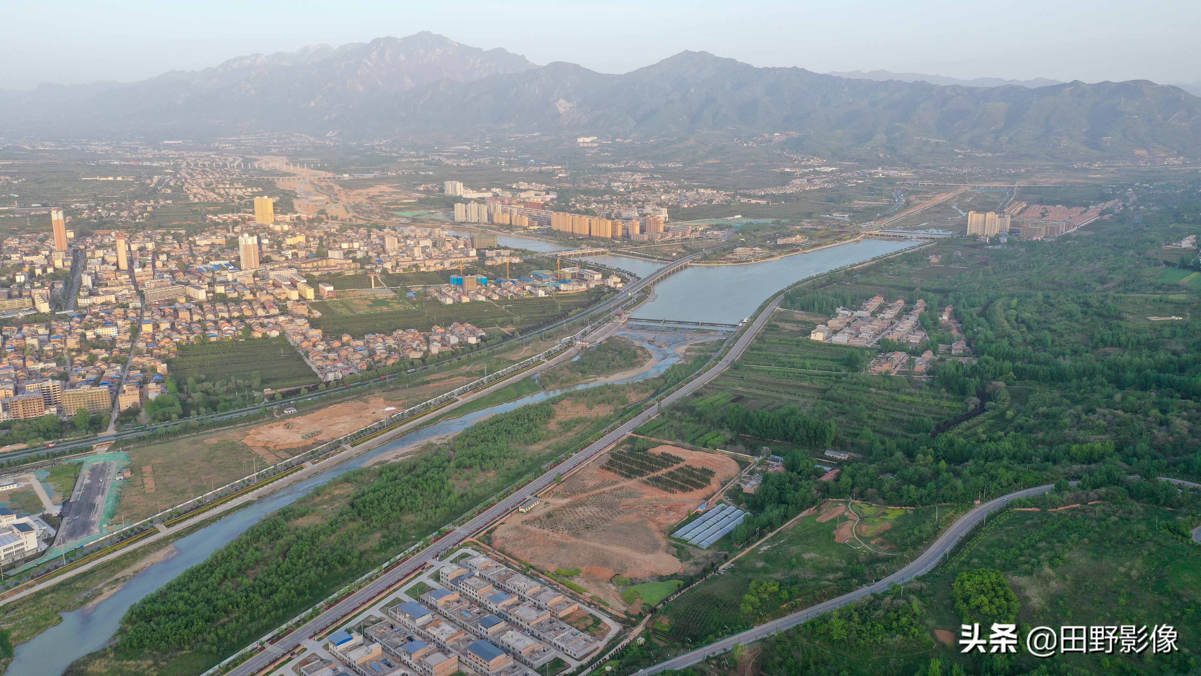 蓝田县航拍美景,蓝田县城的风景图