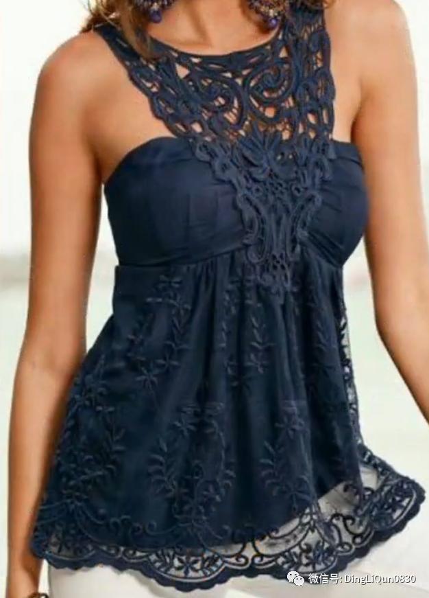 蕾丝吊带背心打底手工刺绣,刺绣蕾丝背心花边