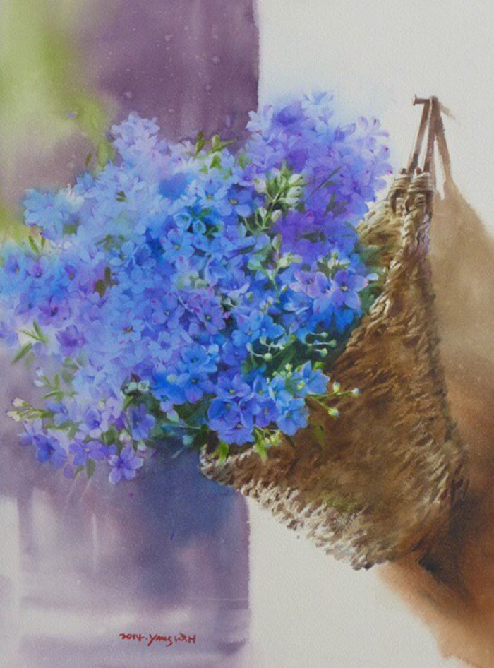 写实水彩花卉单体,细腻写实的花卉植物水彩手绘