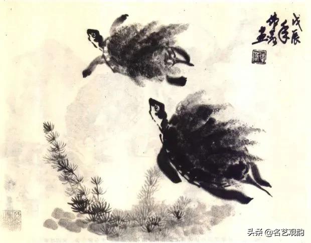 老人与龟国画,国画技法怎样画龟