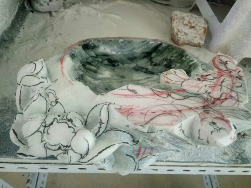 如何雕刻荷花,玉石雕刻荷花