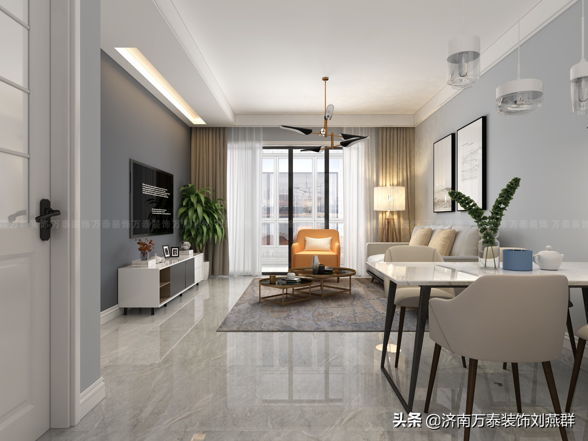 济南龙湖春江郦城82平装修,济南龙湖春江郦城126平装修样板间