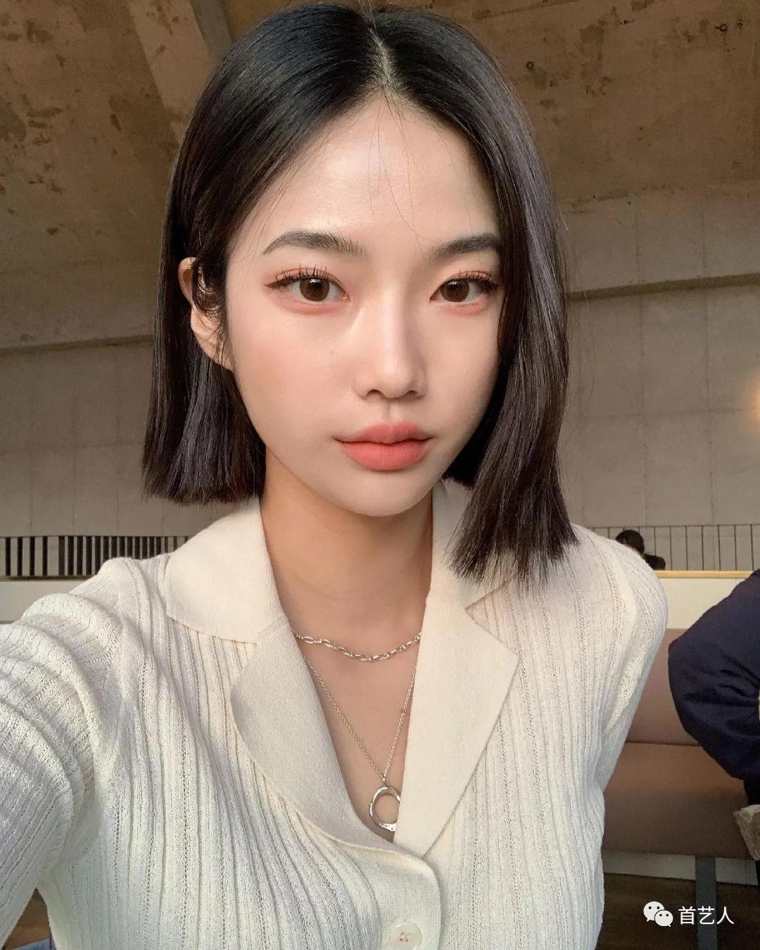 短下巴剪刘海,短下巴短发发型