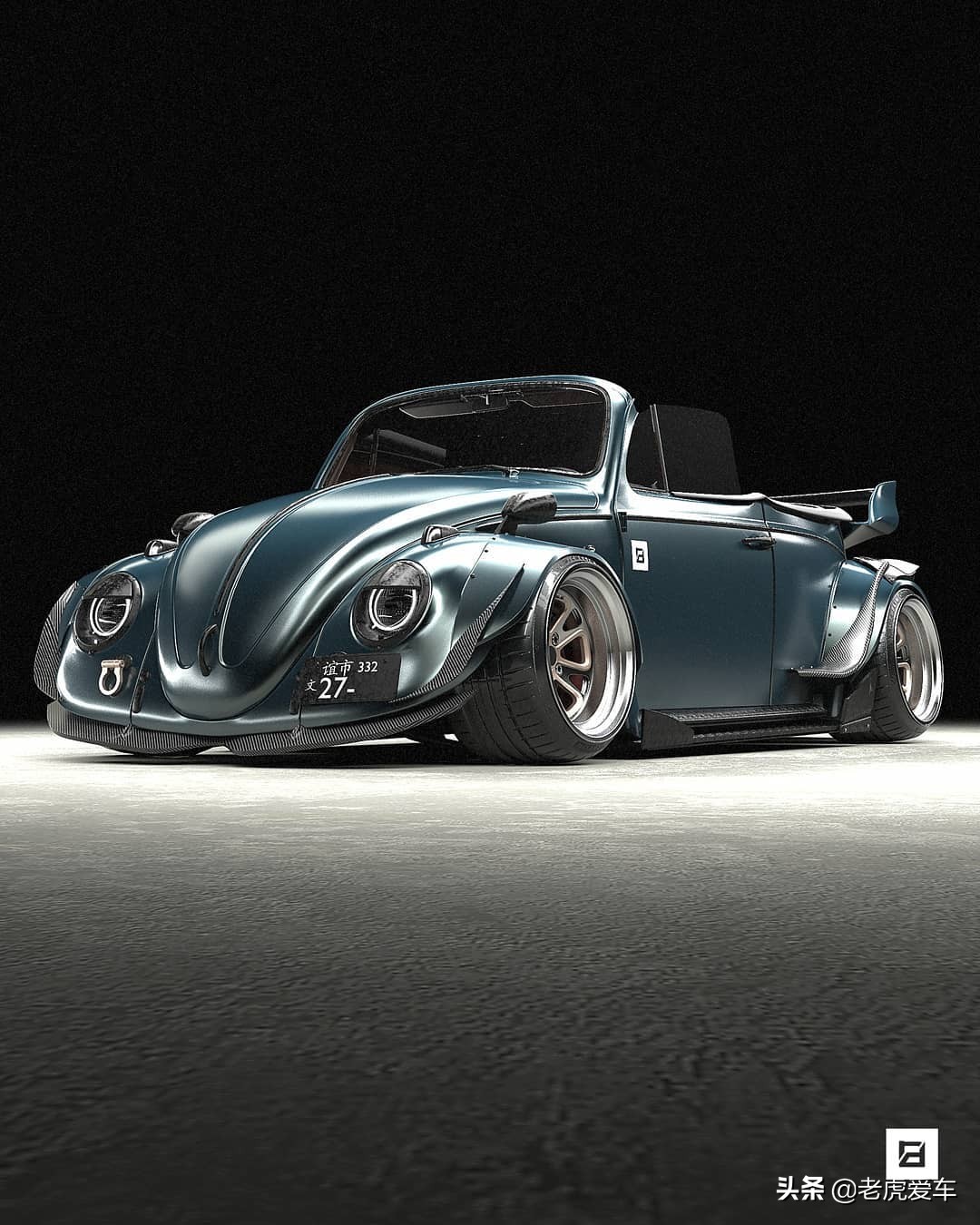 大众甲壳虫，RWB改装渲染，像极了保时捷911GT3