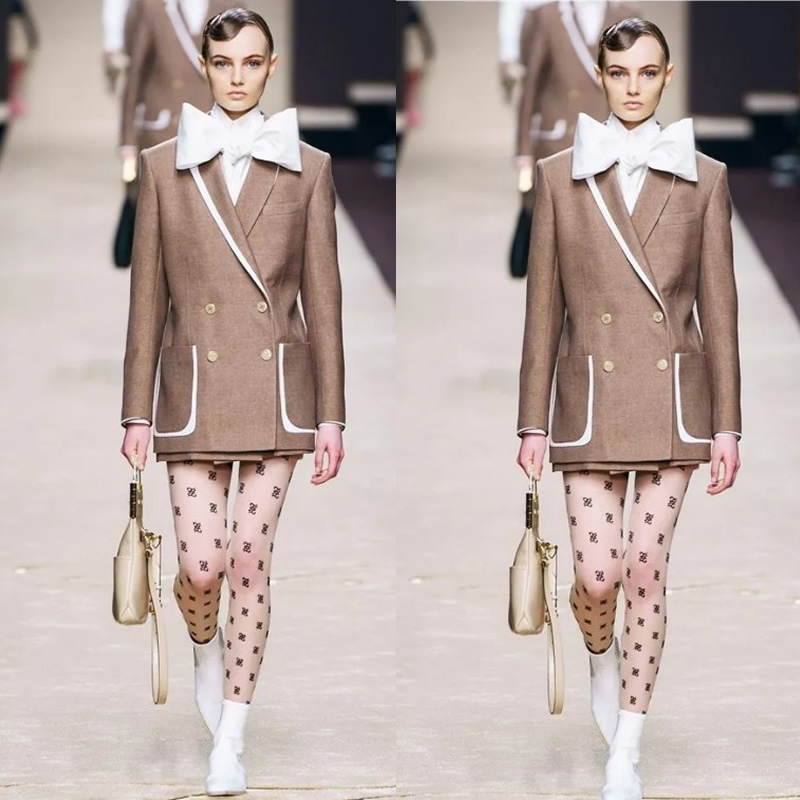 保暖又好看时尚潮流百搭中筒袜,蝴蝶结印花小腿袜