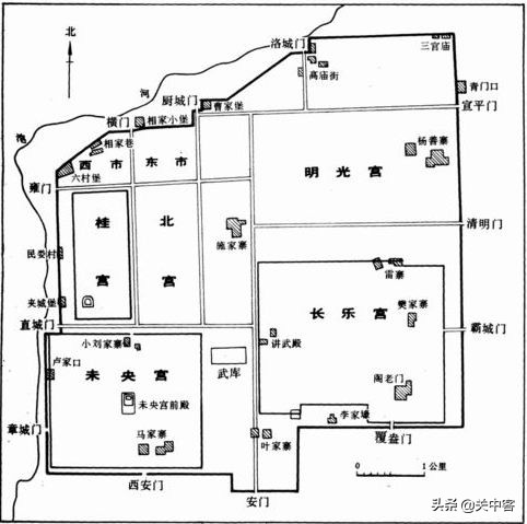 唐朝和秦朝汉朝的宫殿在哪,秦汉关中宫殿分布图