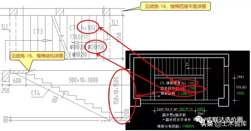 ct型楼梯钢筋计算,ct型楼梯钢筋计算例题