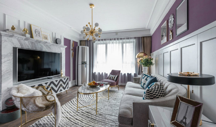 95平米美式简约风格装修设计,95平现代美式装修