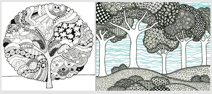 儿童画漂亮的森林,创意儿童画教程美丽的银杏树叶