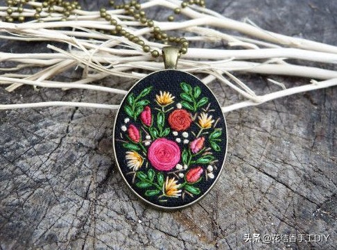 简单的刺绣秒学会,简单做美丽项链