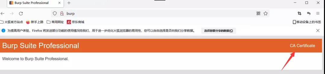 谷歌浏览器导入burp证书教程