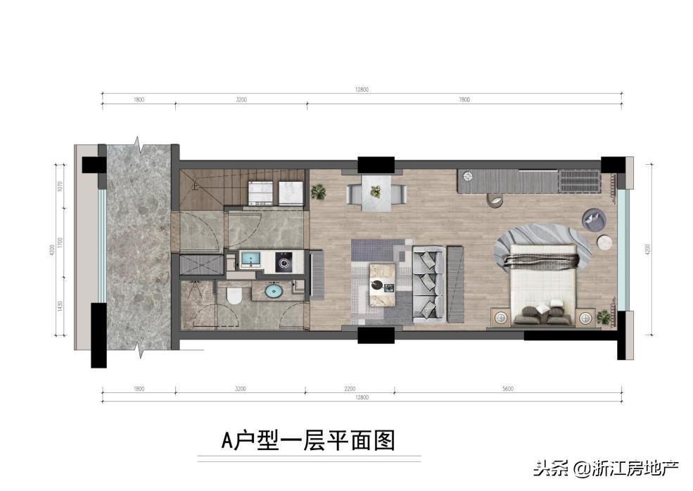 广宇东港空间loft出售,带阳台loft公寓样板间
