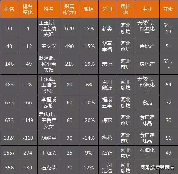沧州市十大富豪,沧州最有钱的十大富豪