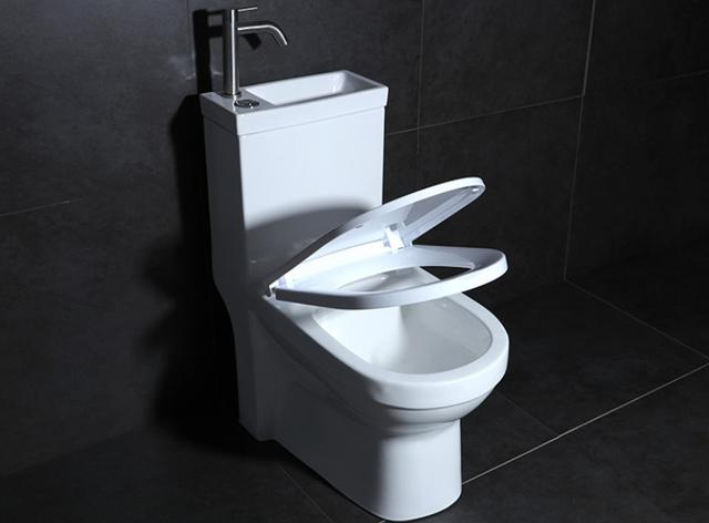 马桶连着洗手台,日本卫生间洗手池连接马桶