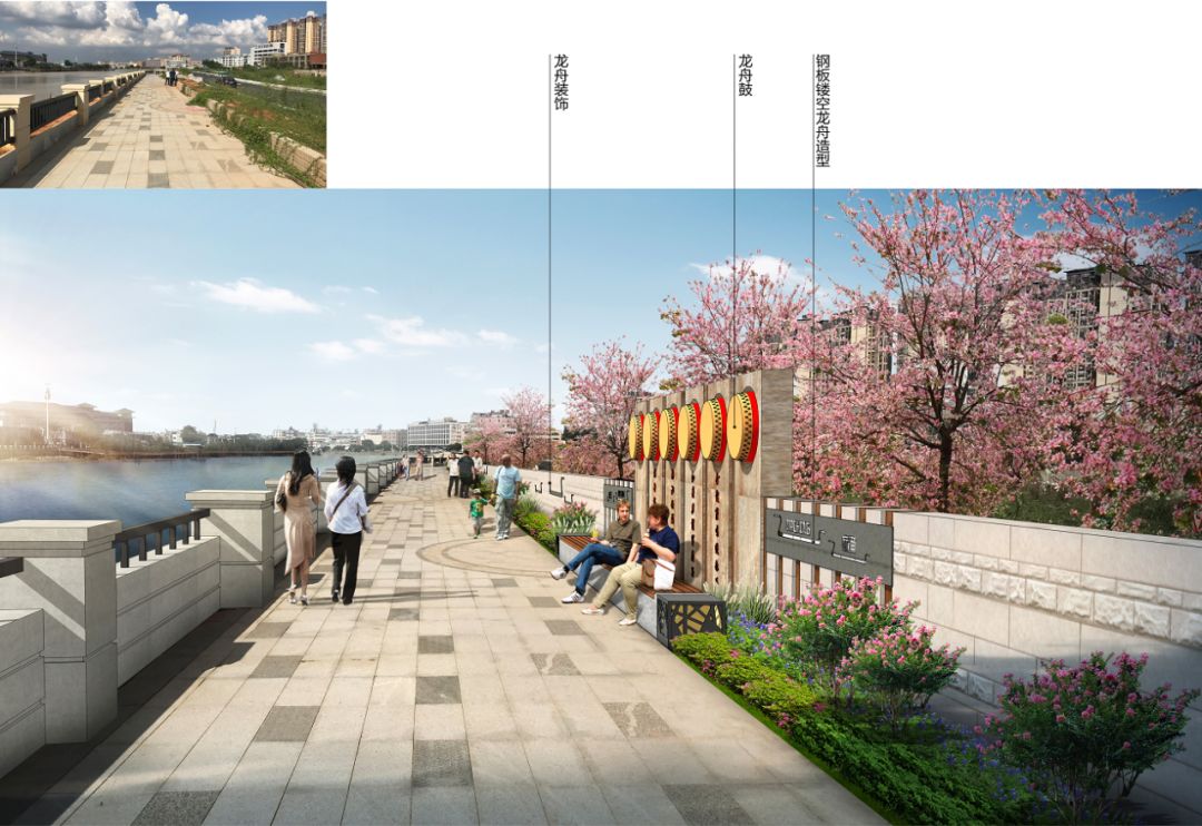 麻涌景观河,一河两岸景观拦河坝