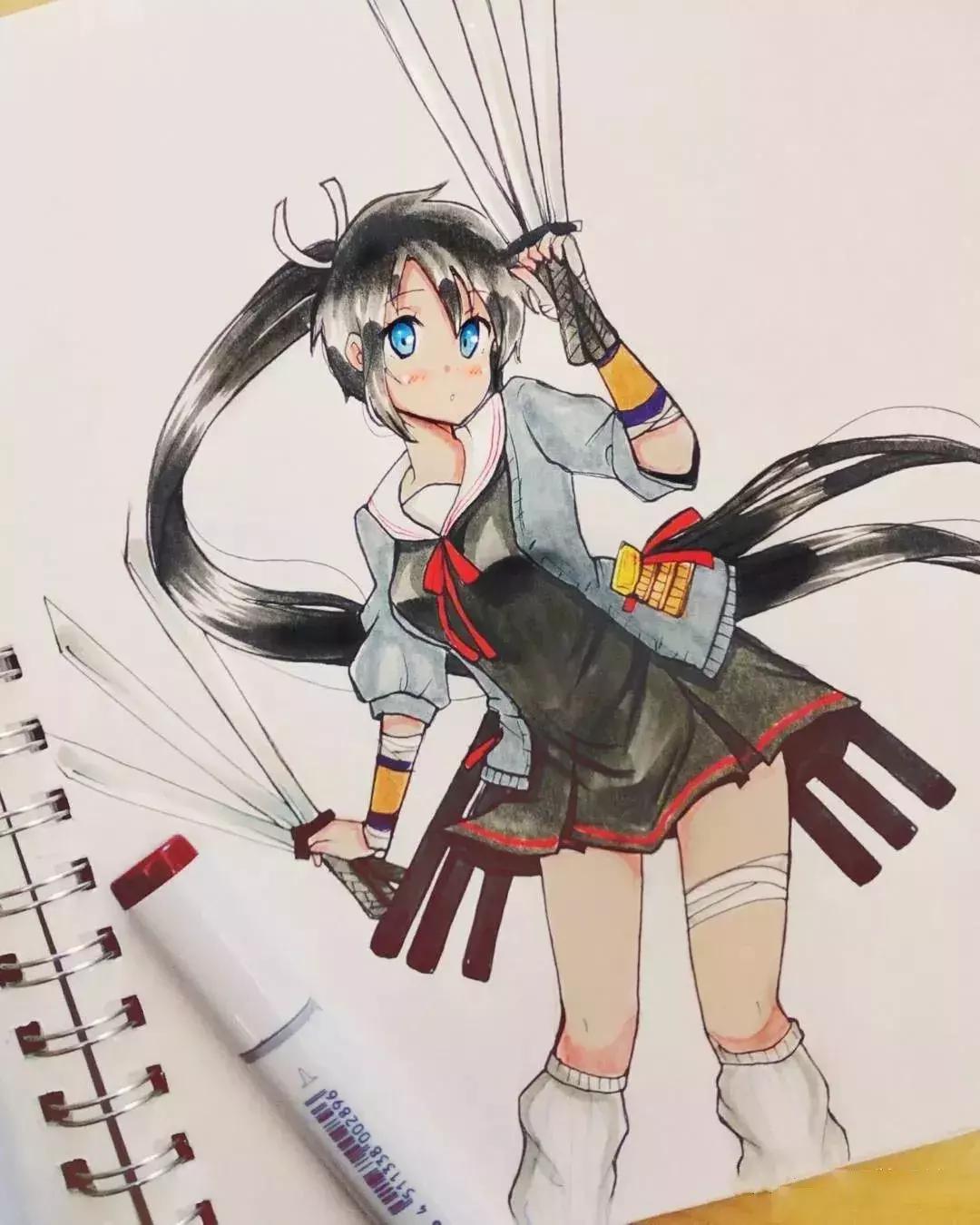 可爱动漫人物手绘马克笔,马克笔好看的动漫人物