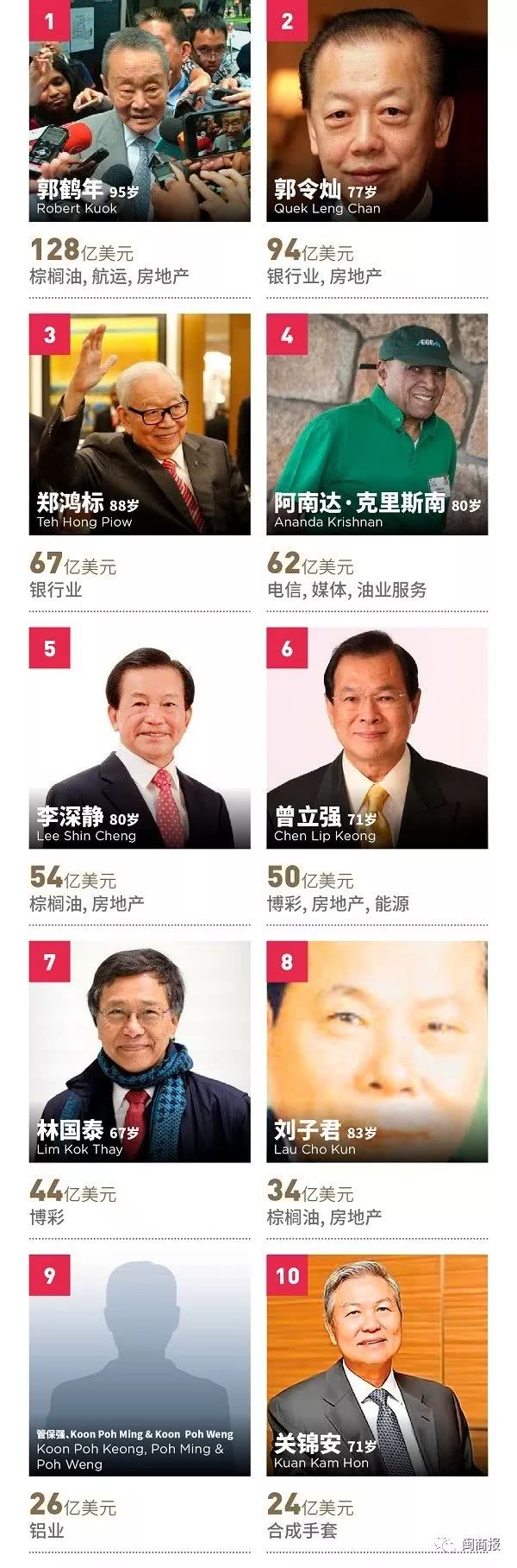 马来西亚十大富豪中有几个是华裔,马来西亚最有钱的人是谁