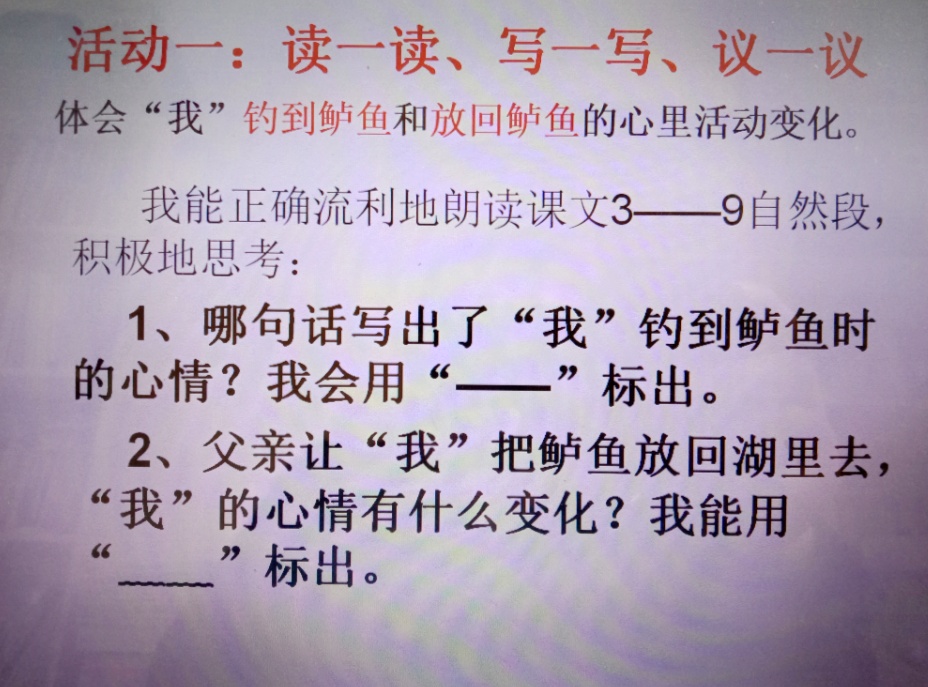 小学语文钓鱼的启示教学过程,钓鱼的启示课文试讲