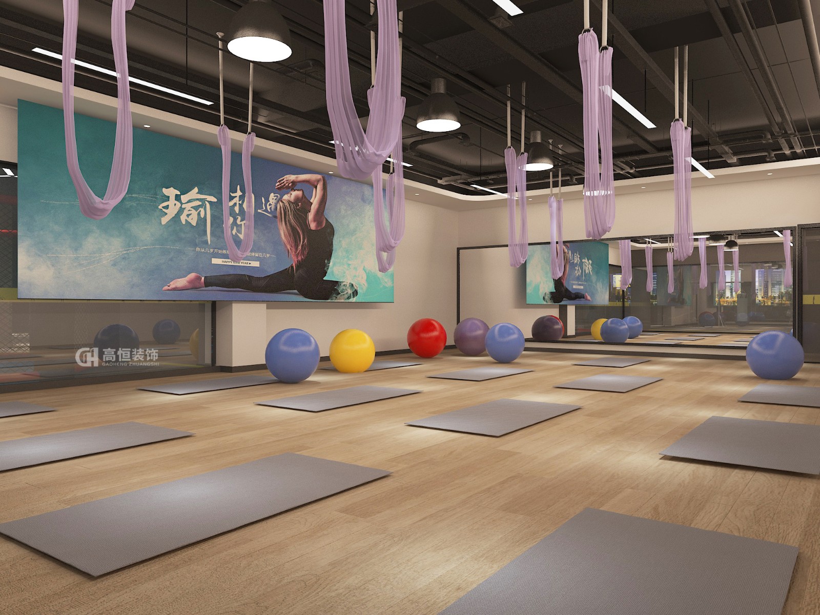 健身房设计装修效果图,健身房装修设计上海
