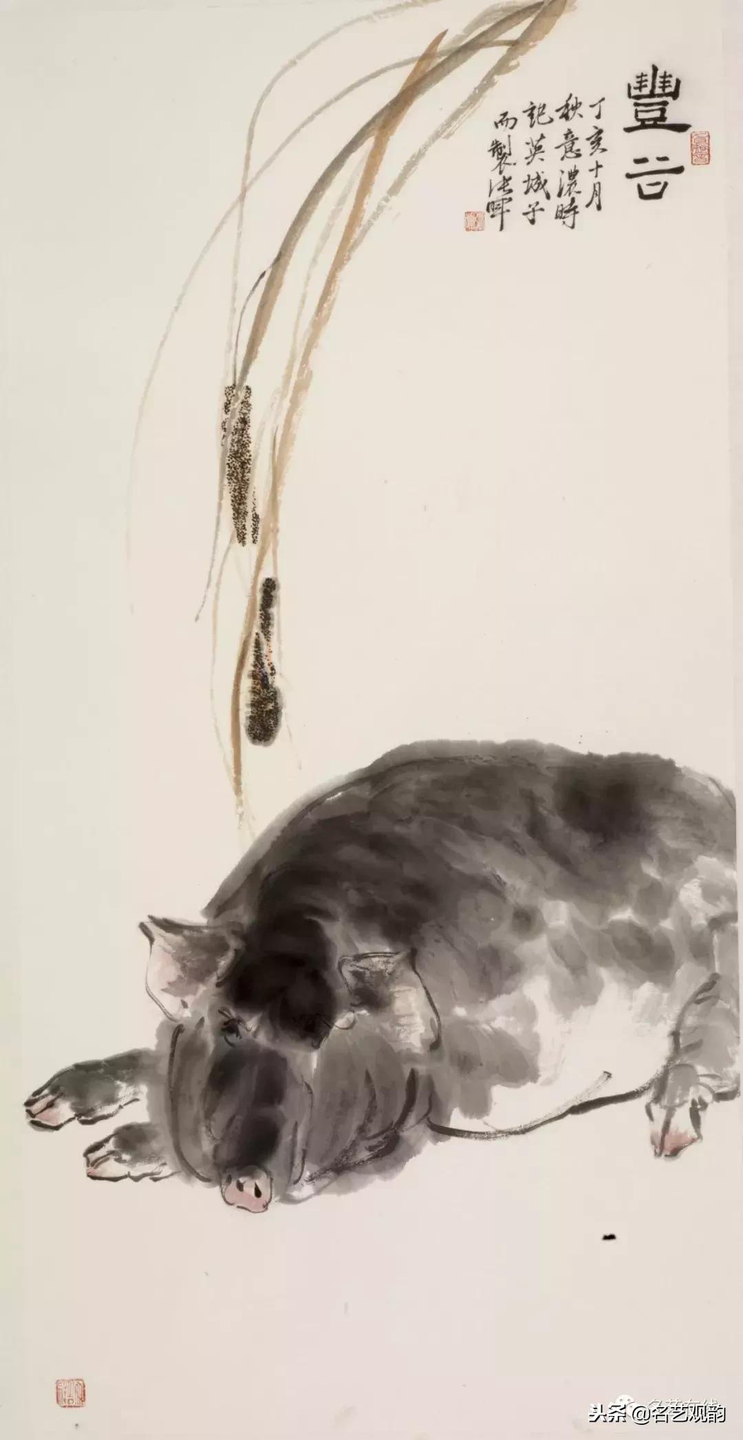 小朋友画猪简单又好看,猪年画猪中国画