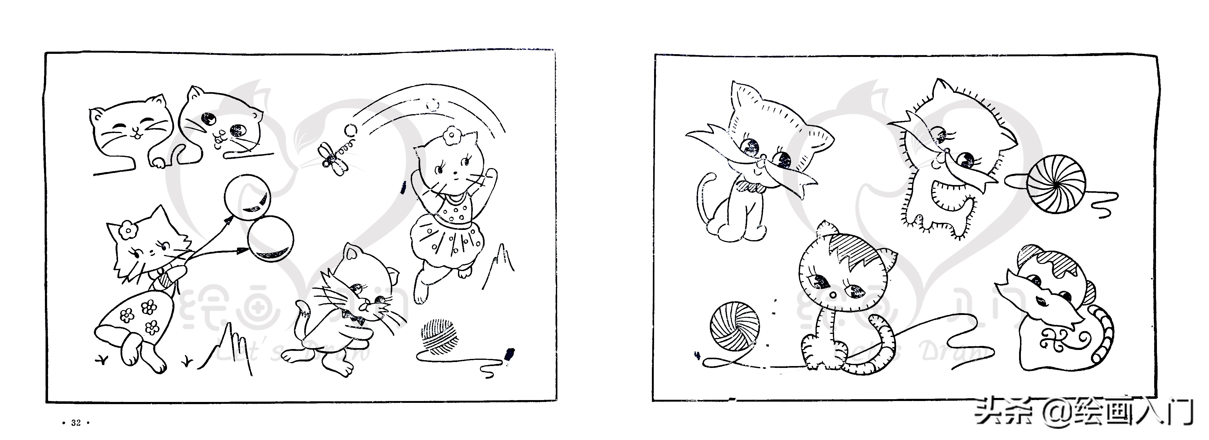 刺绣花边简笔画,100幅创意简笔画