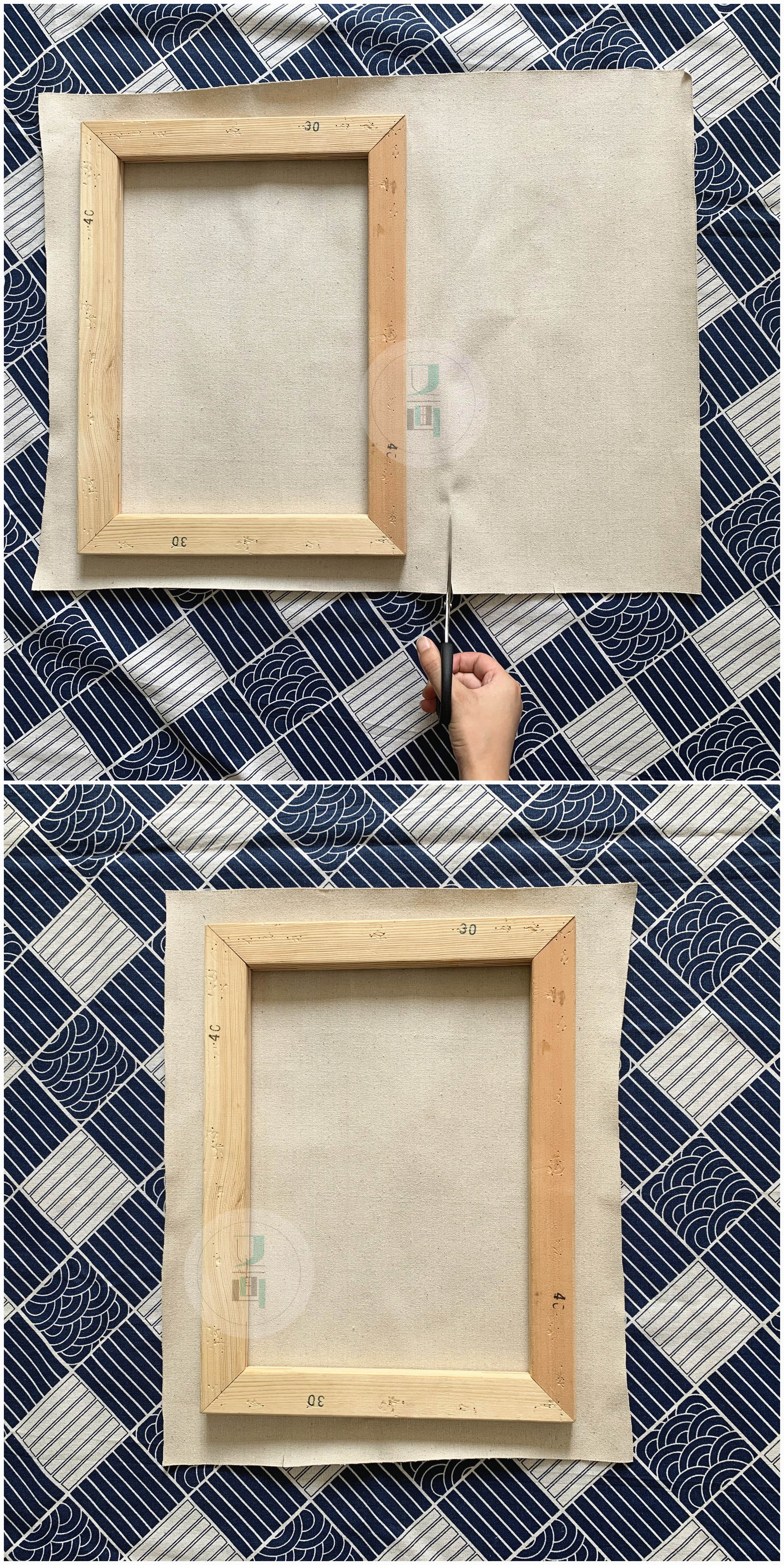 油画绷布过程,油画绷框教程