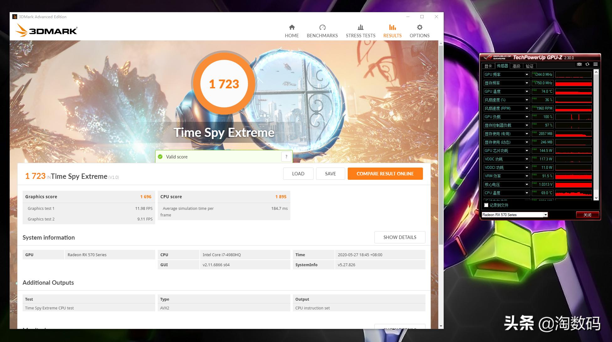 rx570显卡天梯表,rx570显卡对比10605g哪个好