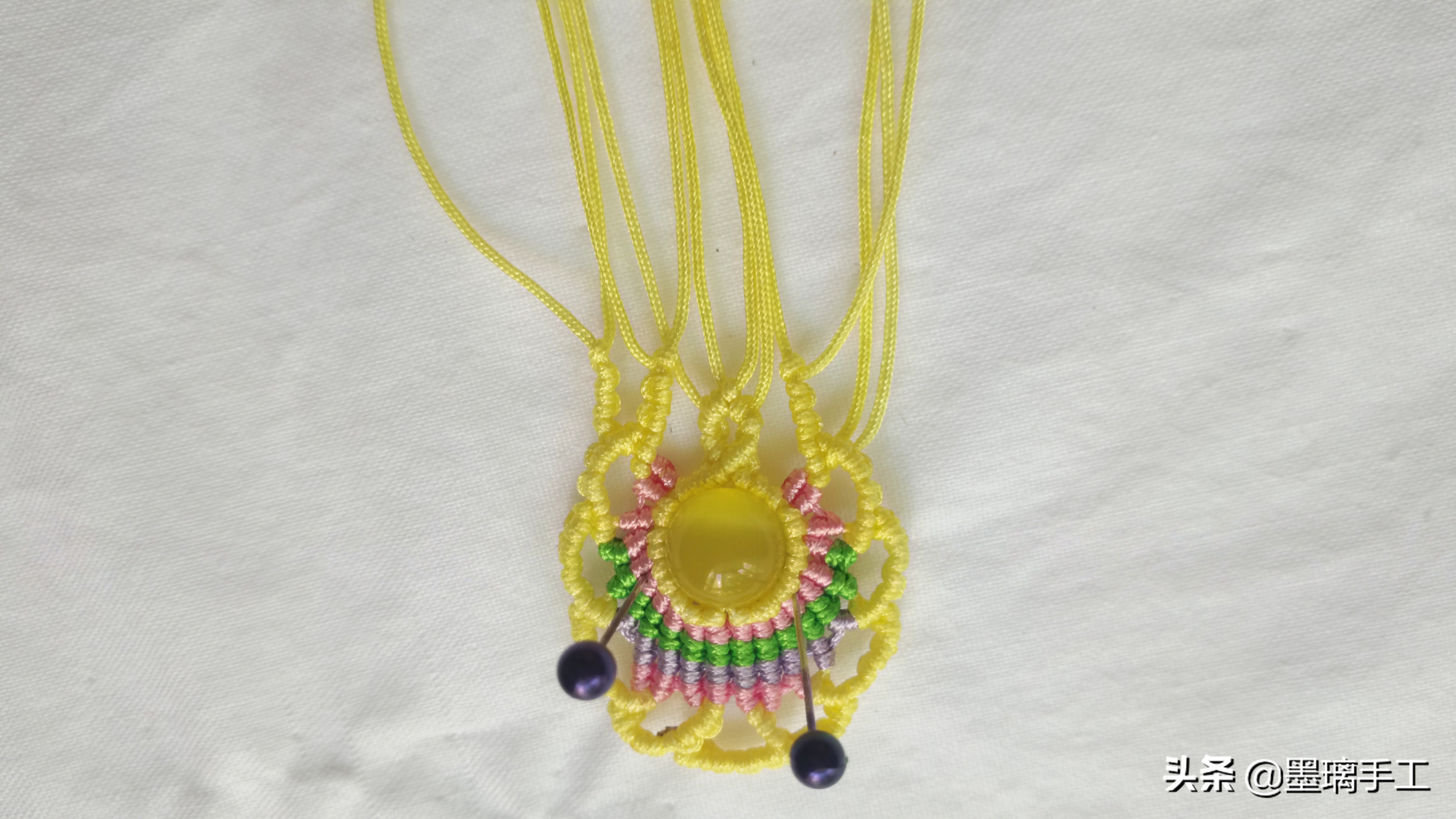 复古耳环编绳教程,简单北欧风手工编绳