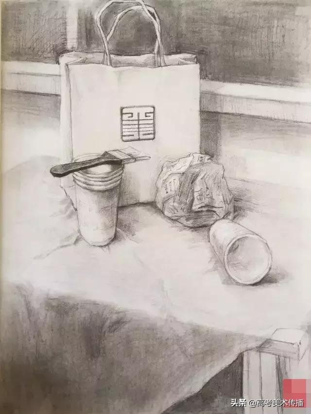 西安美院静物素描高分卷,西安美院素描半身像高分卷