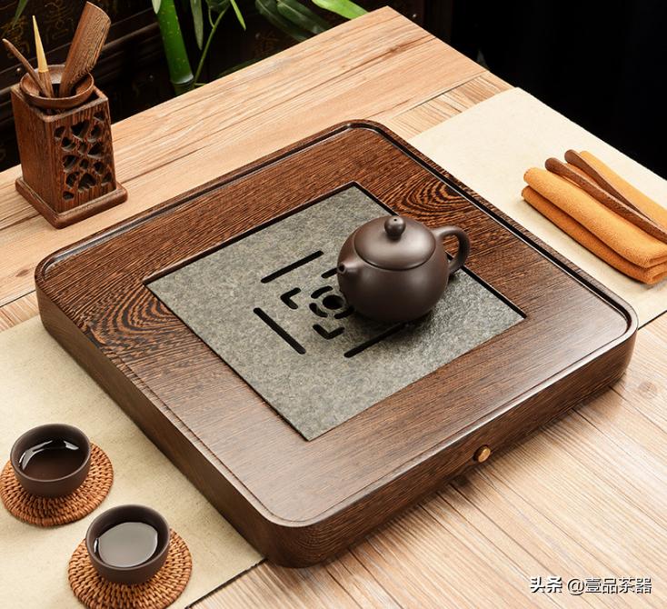 鸡翅木茶海茶具全套,正宗鸡翅木茶盘茶具