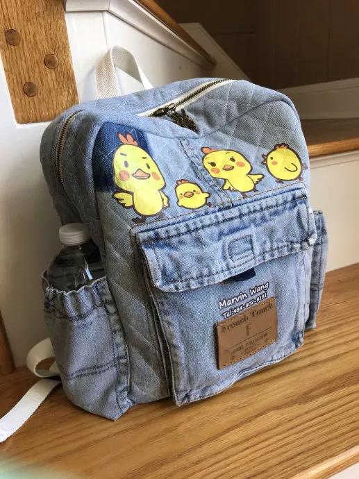 旧牛仔裤的废物利用改造,牛仔裤改双肩背包教程