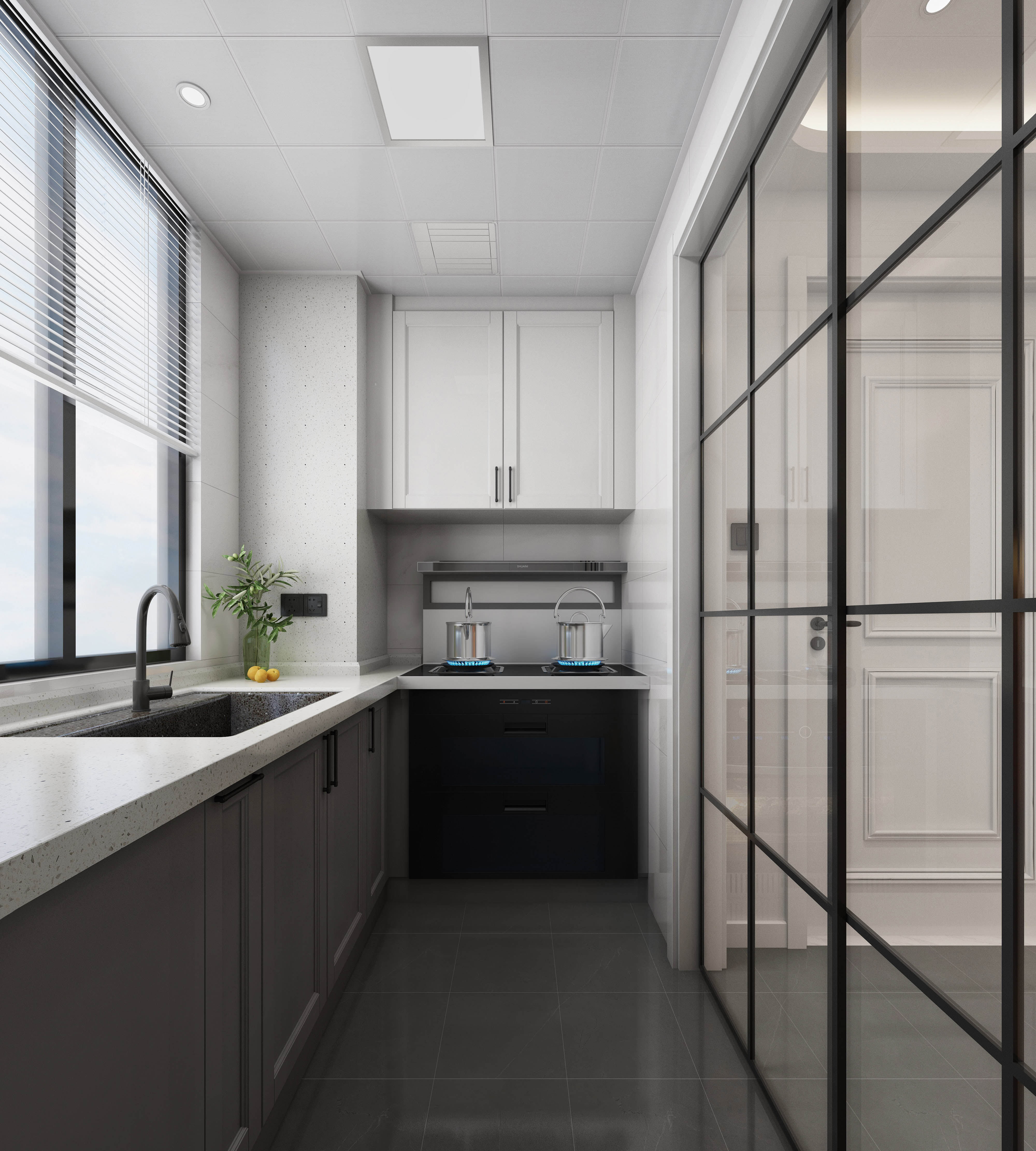 法式奶油风装修半弧形门洞,撞色拱形垭口门洞