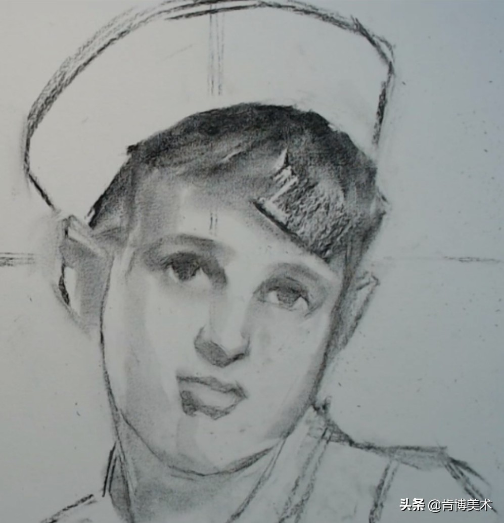 戴着眼镜的小男孩素描画,3-6岁儿童简单绘画100幅素描