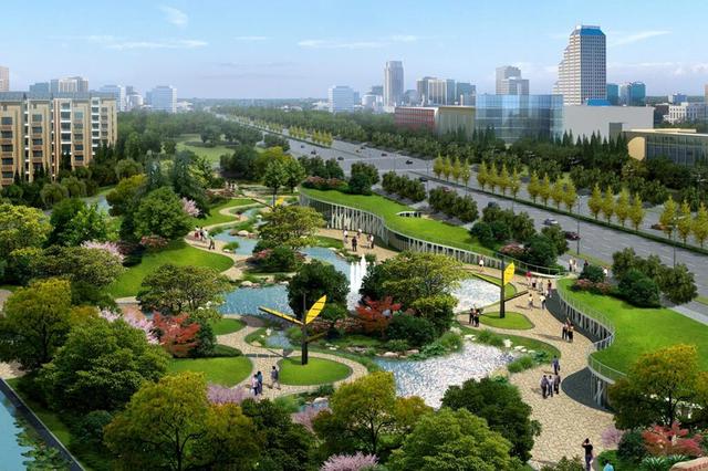 市政道路园林绿化景观效果图,长廊阳台绿化带设计