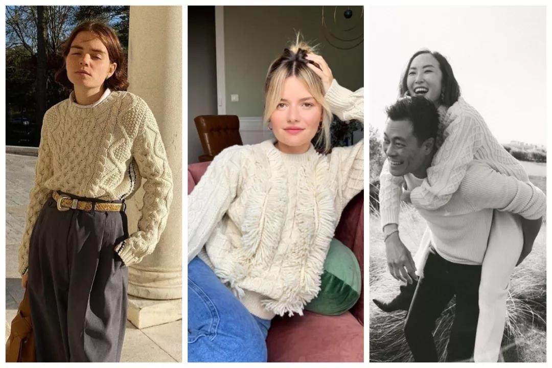 刘雯拉链毛衣哪个牌子好看,刘雯穿的熊图案毛衣