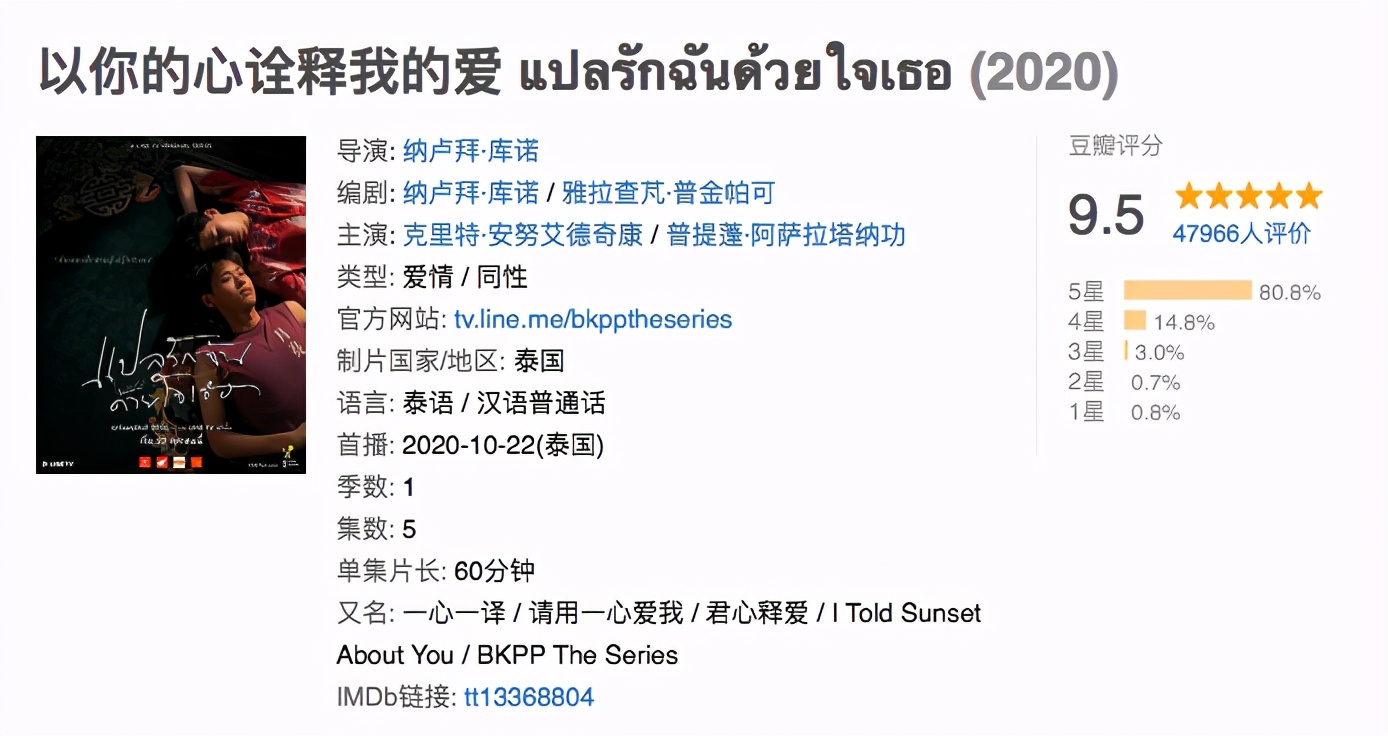 豆瓣评分9以上泰国高校电视剧,豆瓣泰国电影