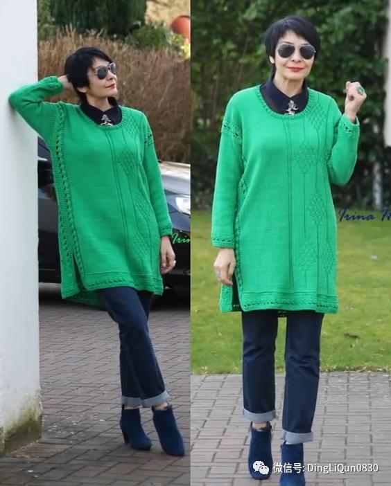 中老年人女冬季针织衫教程,针织中老年女装新款