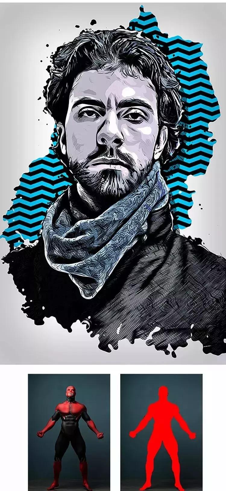 ps图片转卡通插画插件,ps图片一键转插画神器