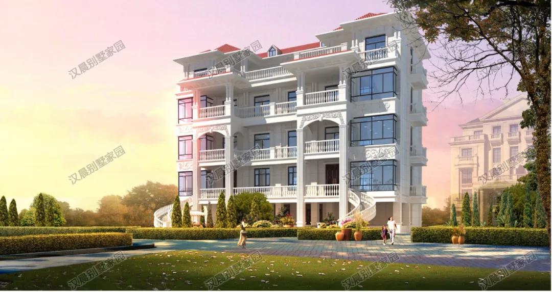 福建莆田张先生家的4层欧式现代别墅，两侧的楼梯亮了！