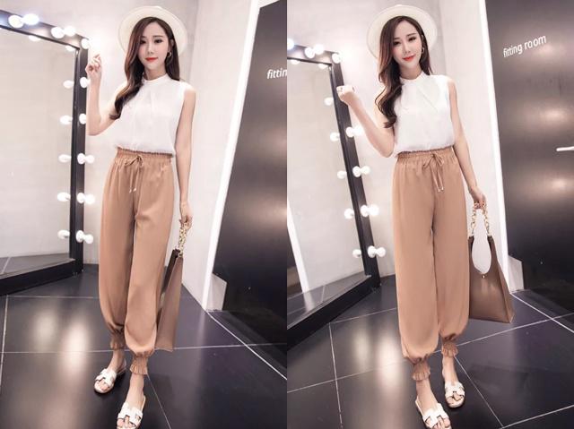 小个子九分哈伦裤今年最流行的,粗腿显瘦裤子哈伦裤