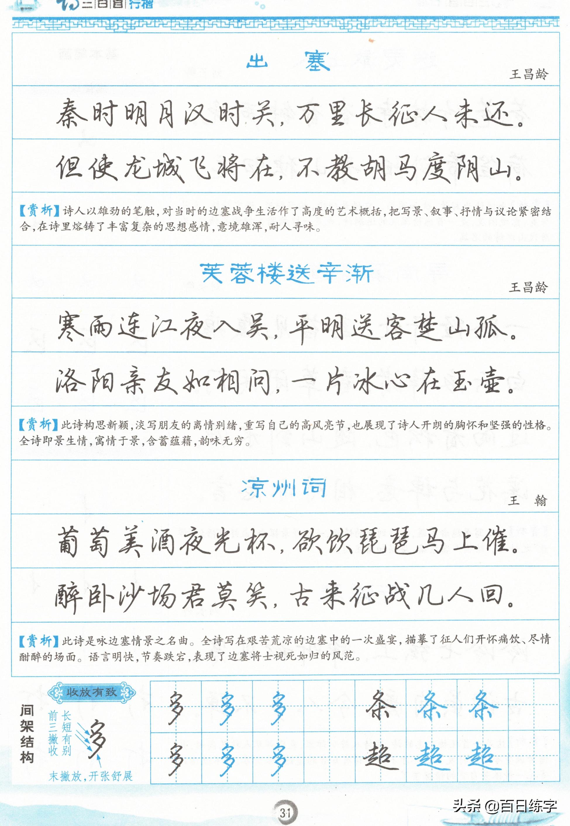 诗词经典唯美古文书法行楷,唐诗行楷中的极品