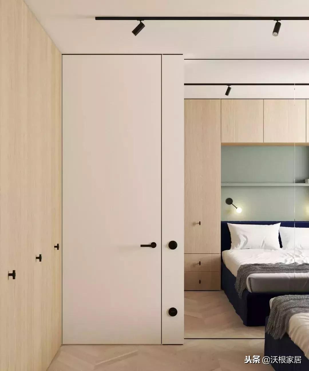 主卧依旧延续极简的设计风格,13平主卧设计高级感