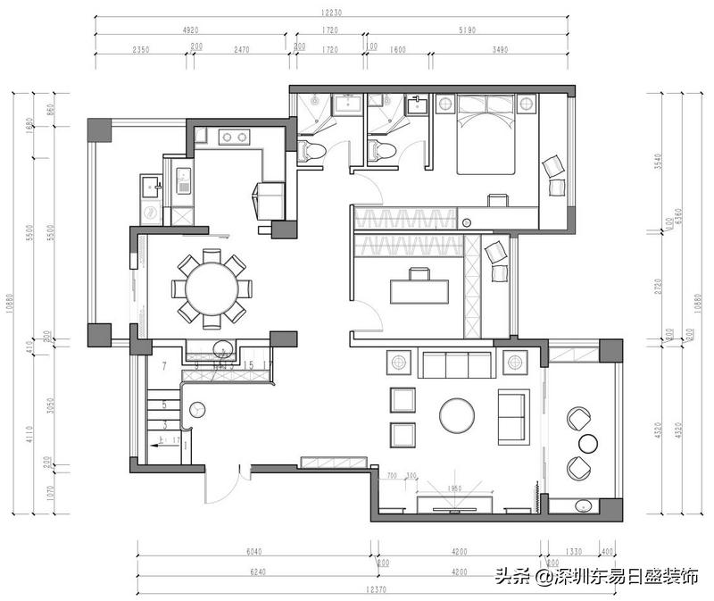 龙园220平装修效果图,龙园中式装修