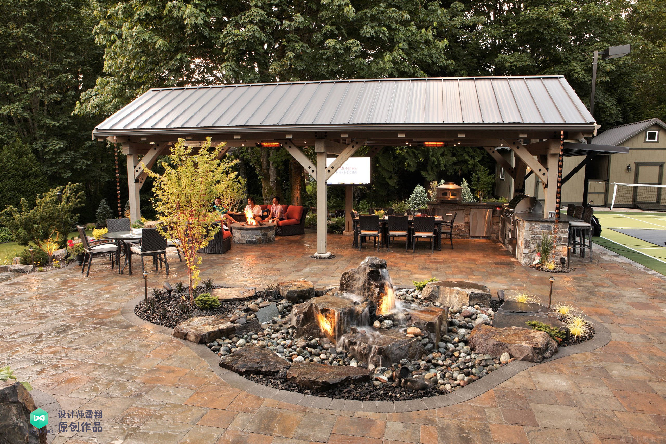 庭院石板如何铺,1.2米庭院路石板铺设效果图