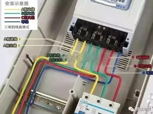 出租房电表接线图,两个电表的接线图