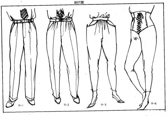 a字半身裙子的裁剪图及制作方法,前面裙子后面裤子裁剪图解