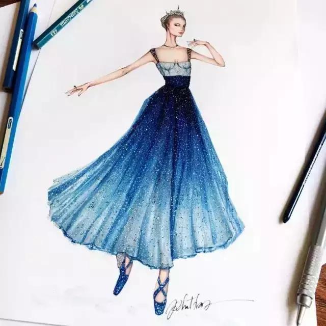 手绘时装插画,时尚插画手绘简单又漂亮