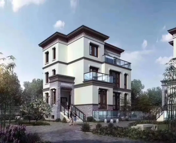 大连金石滩中式别墅,大连金石滩宋式风格别墅以旧换新